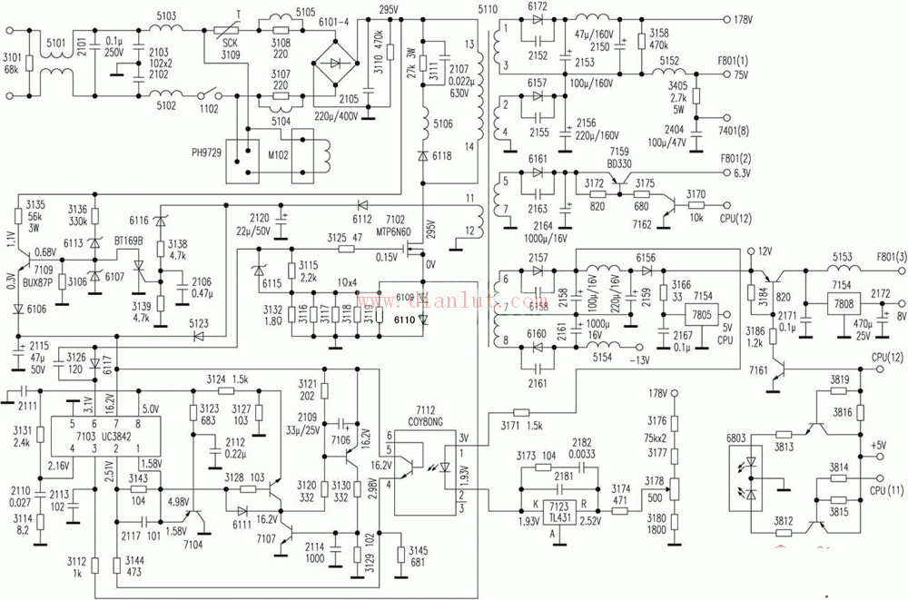 飞利浦显示器电源电路