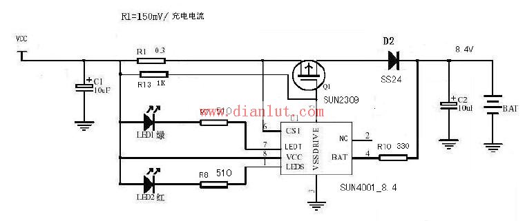 用PMOS晶体管作为调整管的充电电路