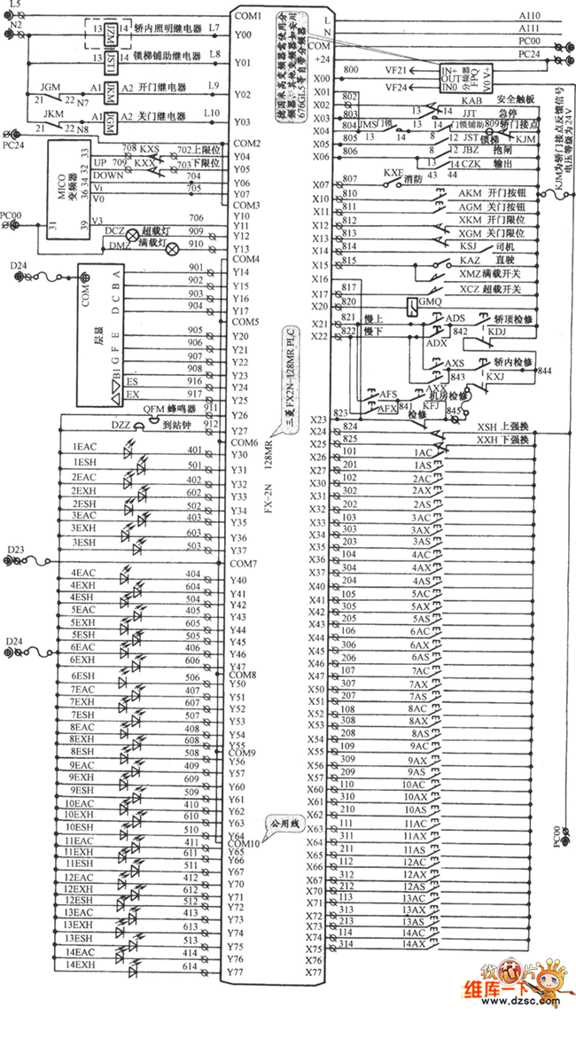 16层电梯控制系统电路图