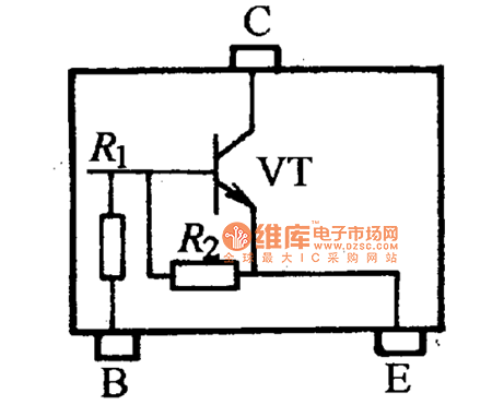 带阻晶体管的一个电阻并联在基极与发射极间的