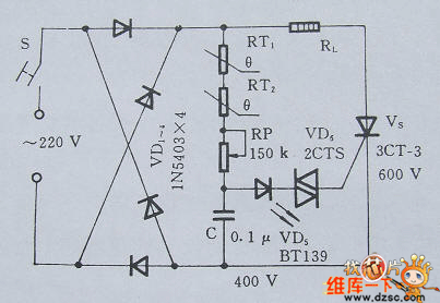 电热毯控温电路图