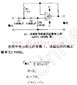 增益为1的二阶高通滤波器_电子设计应用_电子