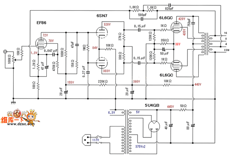 EF86+6SN7+6L6推挽电路图--电路图-技术资料-华强电子网 prophet wiring diagram 
