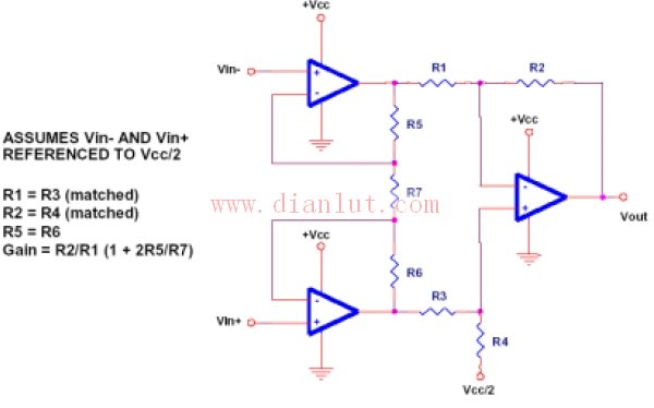 基本的仪用放大器电路_电子设计应用_电子设