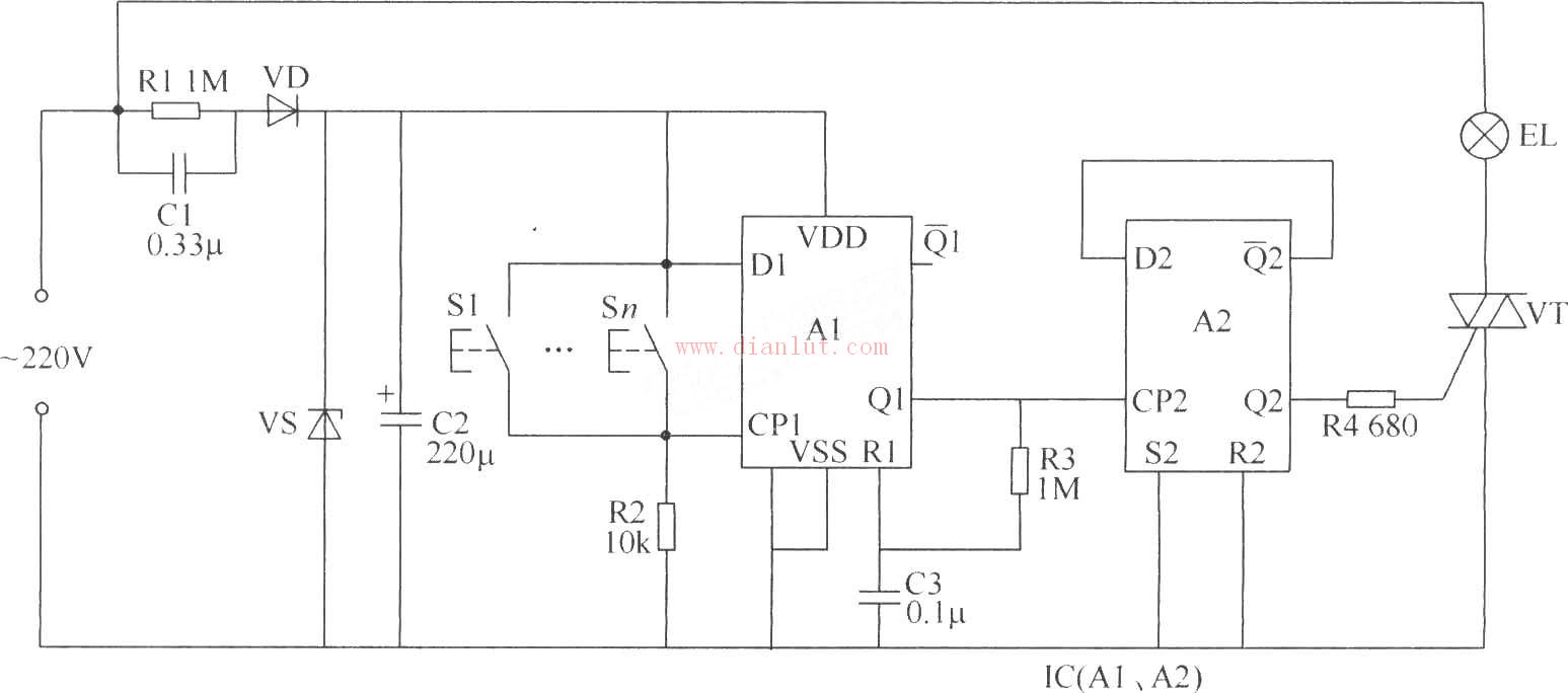 多地控制开关电路原理