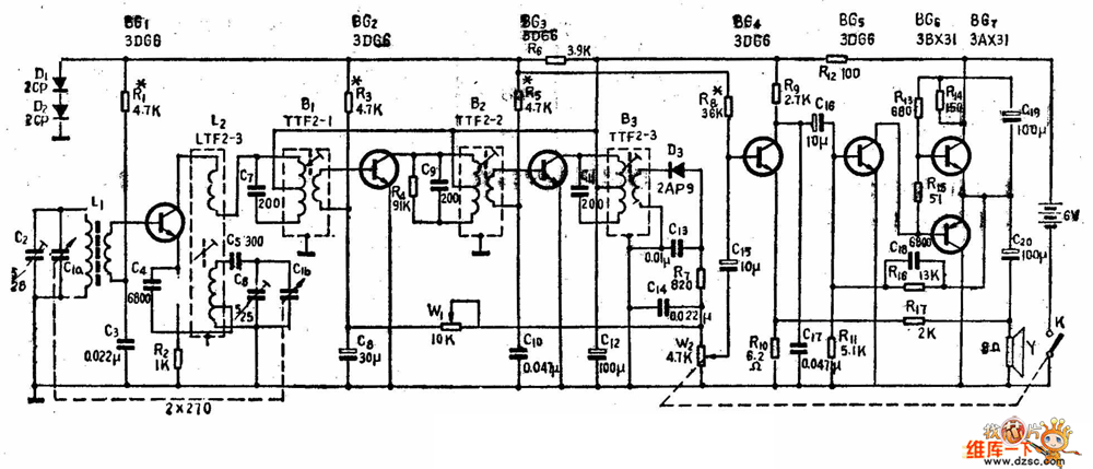 迎春牌751型收音机电路原理图_电路图-华强电子网