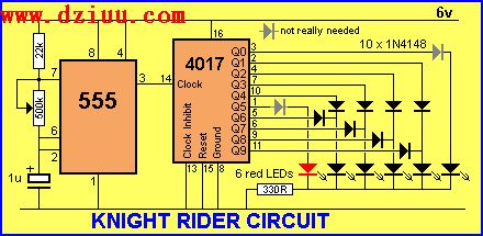 集成电路cd4017流水灯电路图,解决方案