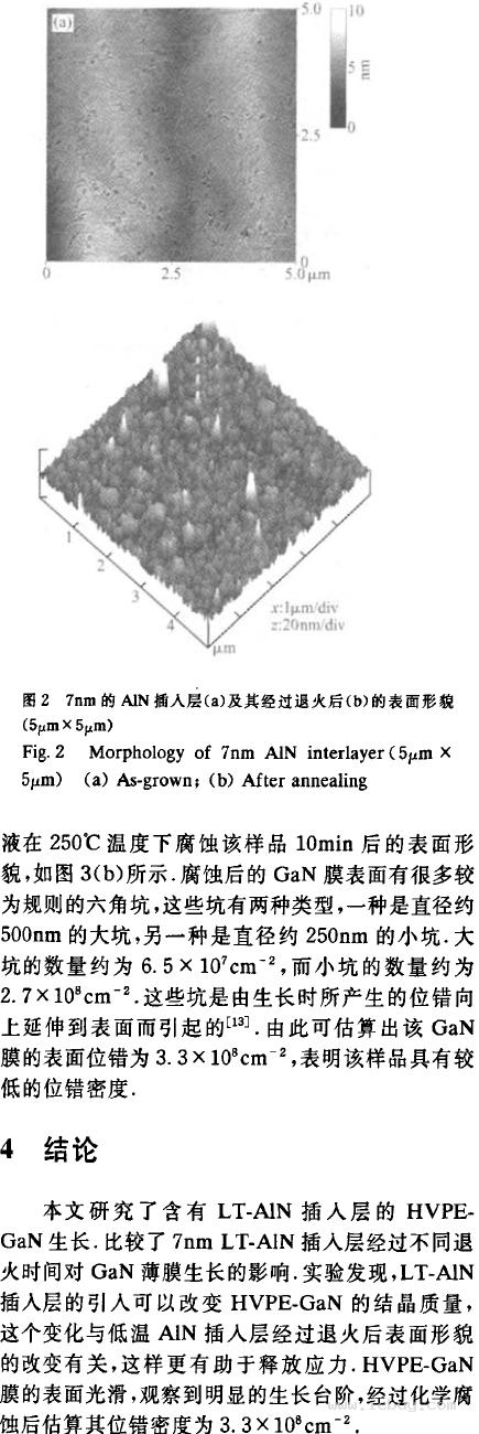 含有低温aln插入层的厚膜gan的氢化物气相外延生长