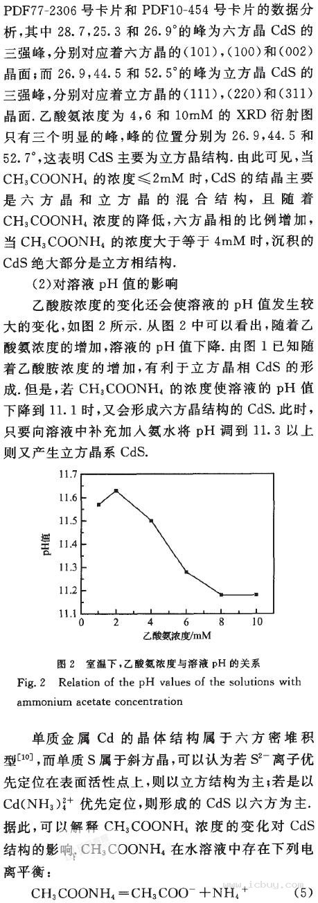 化学水浴沉积cds薄膜晶相结构及性质(上)
