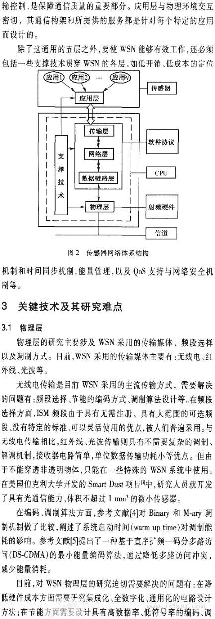 无线传感器网络关键技术及其研究难点