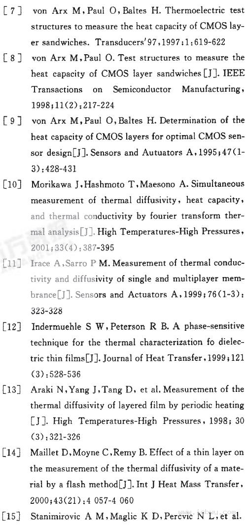 表面加工多晶硅薄膜热扩散系数的在线提取(下