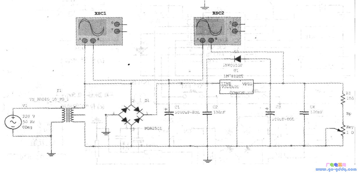 用Multisim 7软件仿真稳压电路