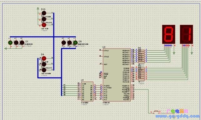 利用51单片机设计的交通灯汇编原程序