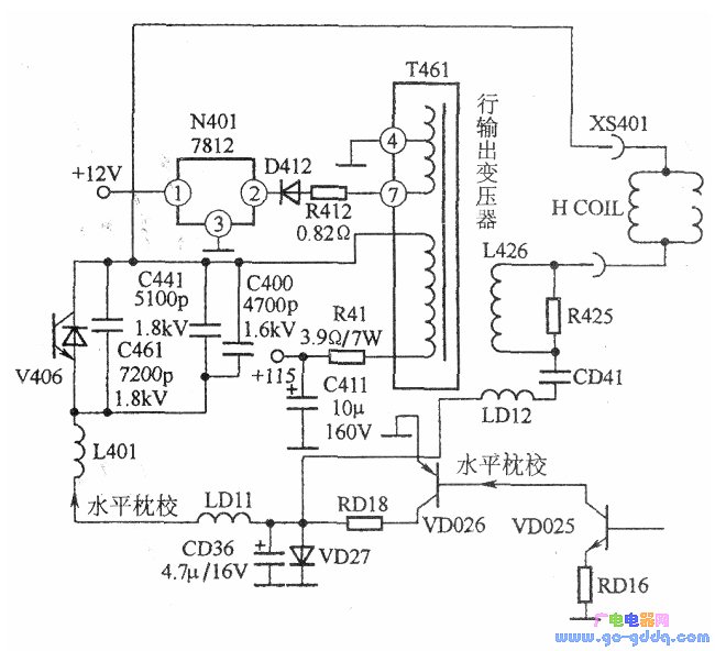 长虹牌D2965A\/D2966A彩电行幅小场幅大,顶部