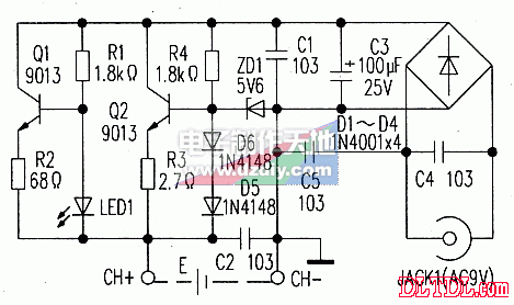 步步高无绳电话子机充电器简析与维修