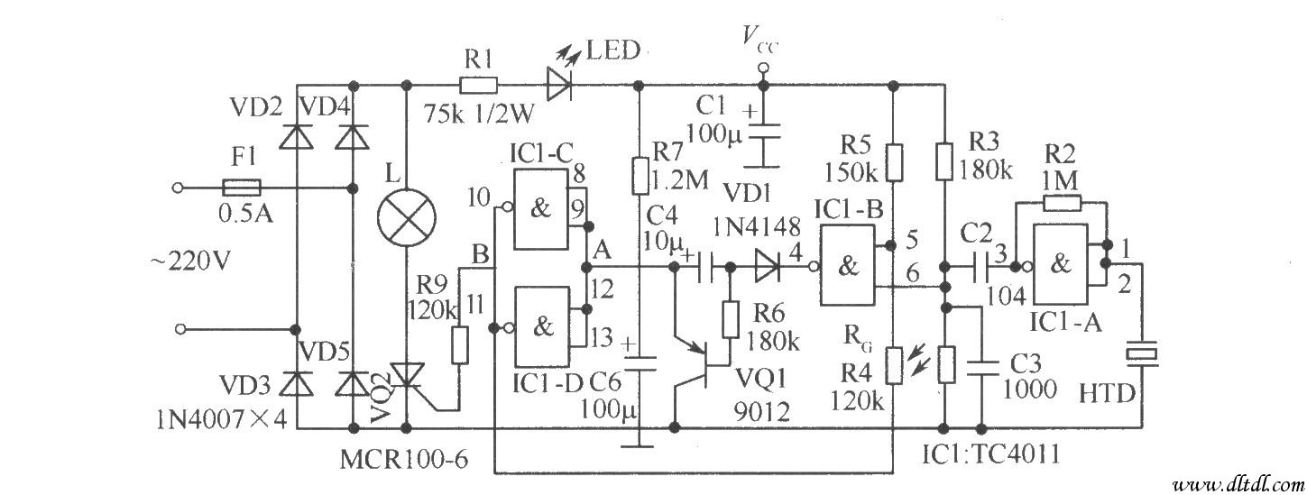 长延时光控开关电路