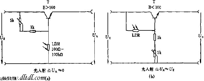 光敏电阻(ldr)的光控开关电路图