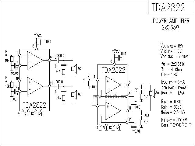 tda2822功放电路