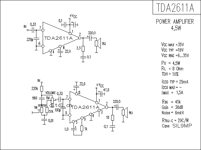 TDA2611A功放电路