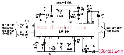音频降噪系统电路原理图