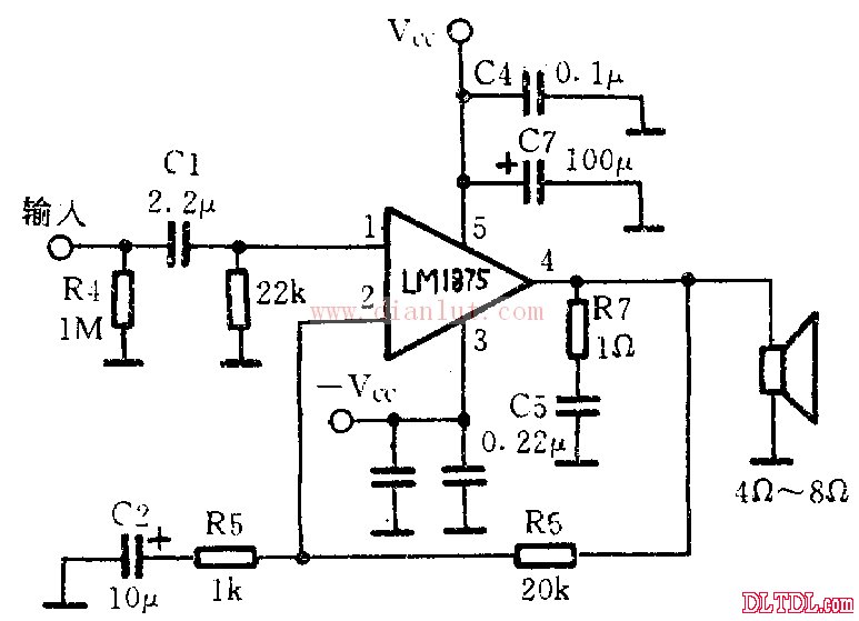 LM1875应用于功率放大电路_电路图-华强电子网
