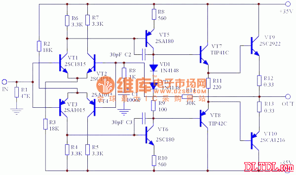 分立元件功放电路图,解决方案