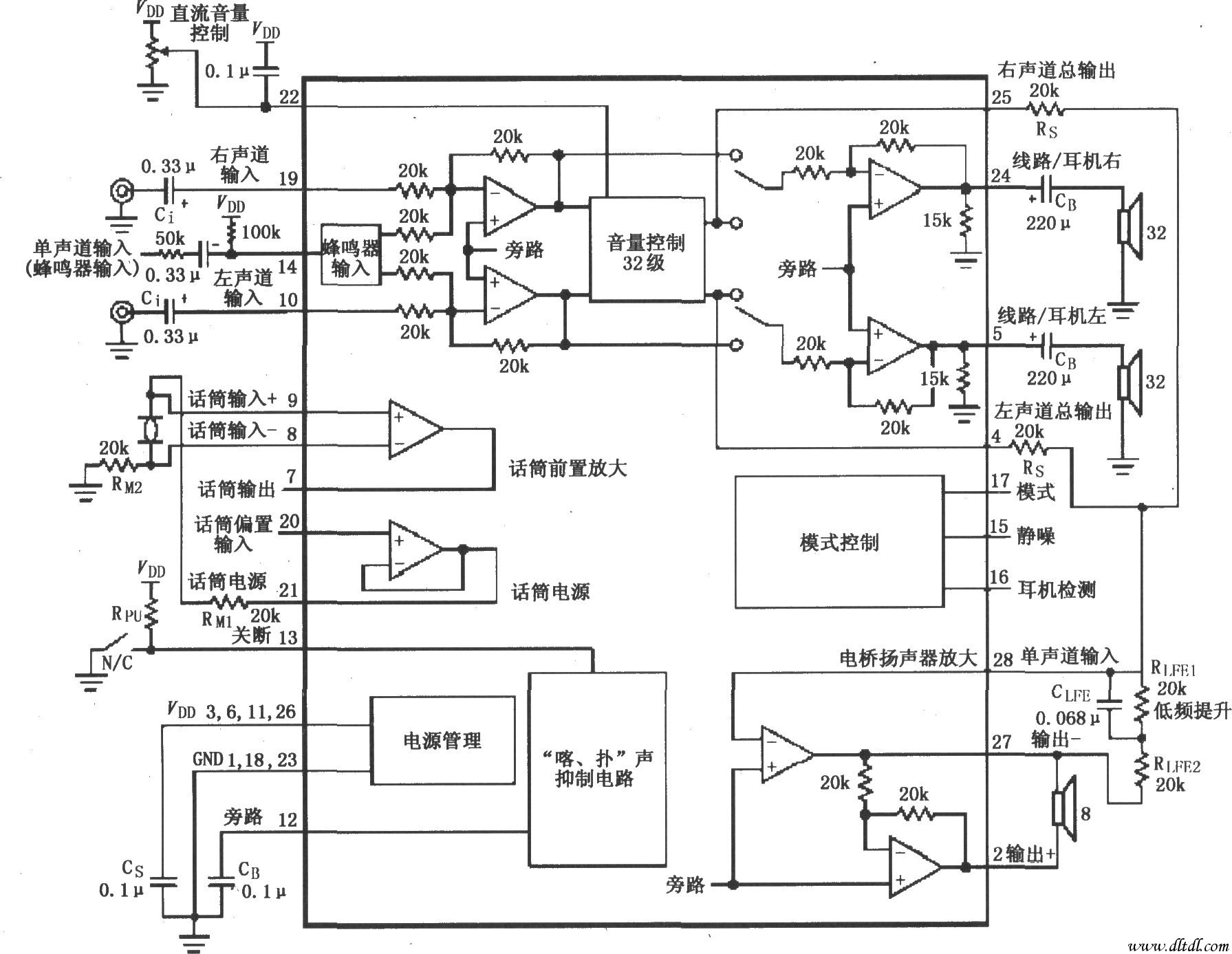 由内部话筒前置放大器