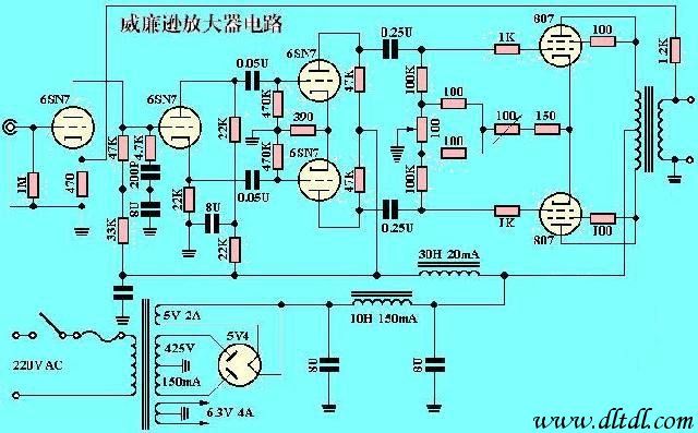 威廉逊电子管放大器电路(成品功放电路)