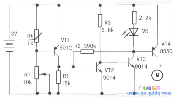 温度传感器(热敏电阻)实验电路