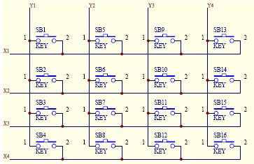 4x4键盘识别电路