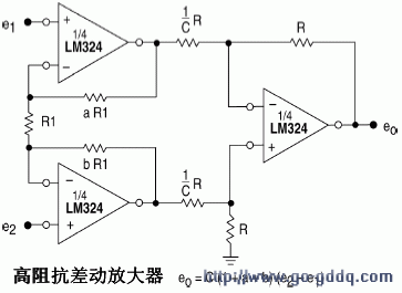 LM324引脚图及电路应用