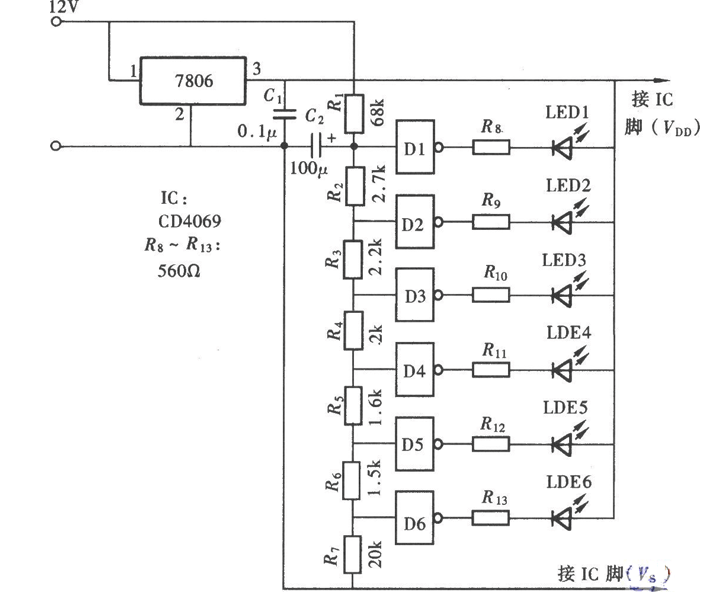 图icl7106组成的数字电压表电路图数字电路