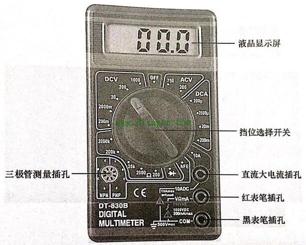 dt-830b型数字万用表面板图解 -解决方案-华强电子网