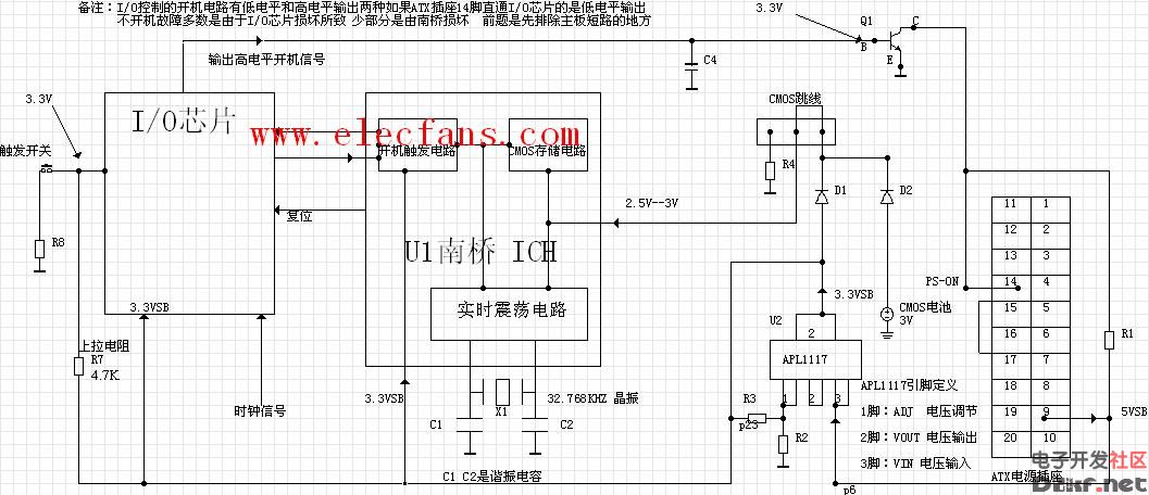 主板开机电路的工作原理图_电子设计应用_电子设计产品方案--华强电子