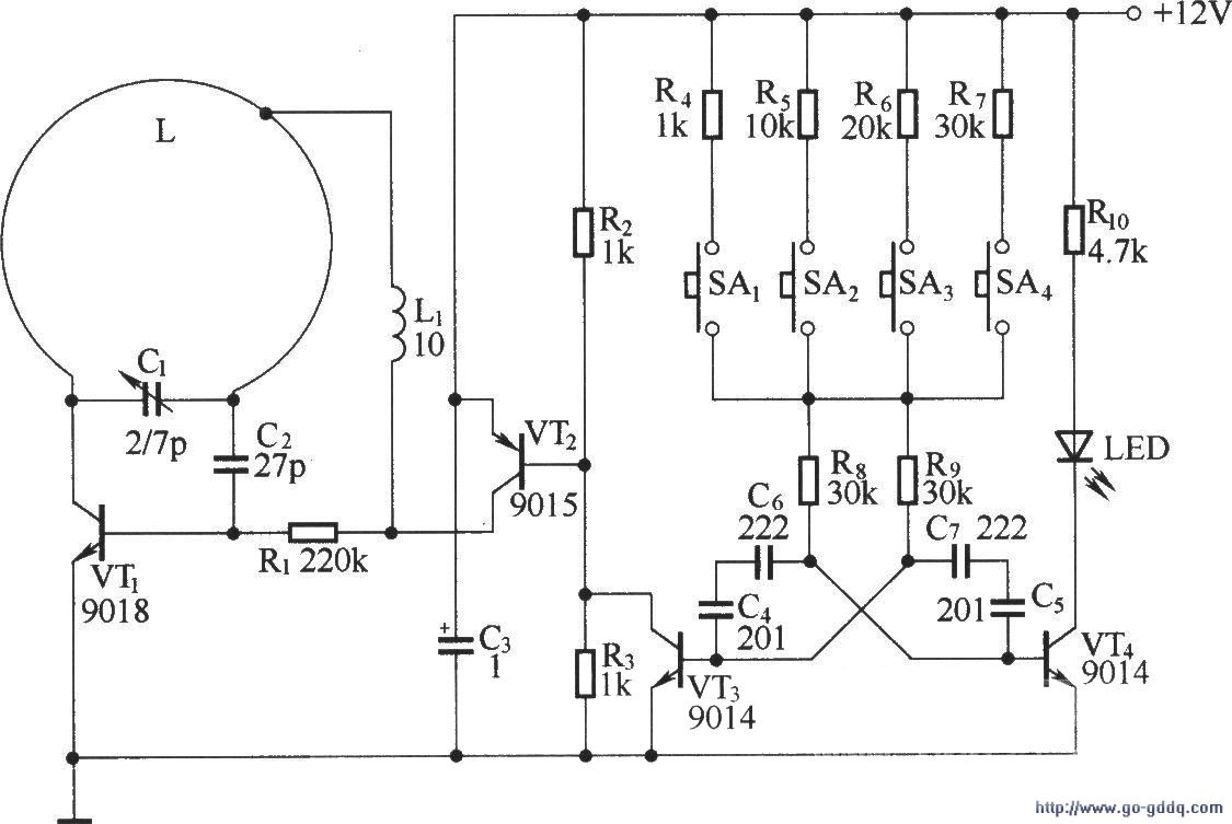 ts26四路无线遥控发射器电路原理图