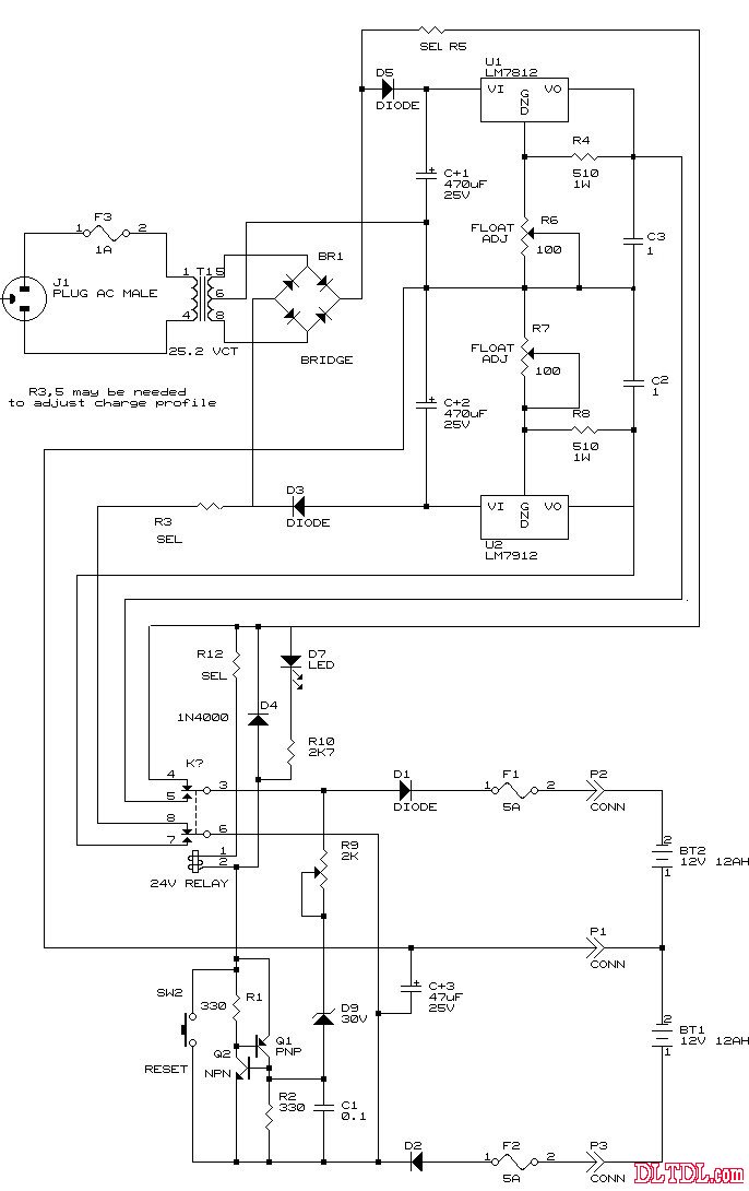 蓄电池充电机电路图