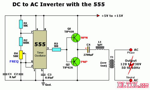 简单的dcac电源转换电路图