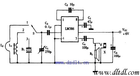 用lm386作多用途收音机电路图