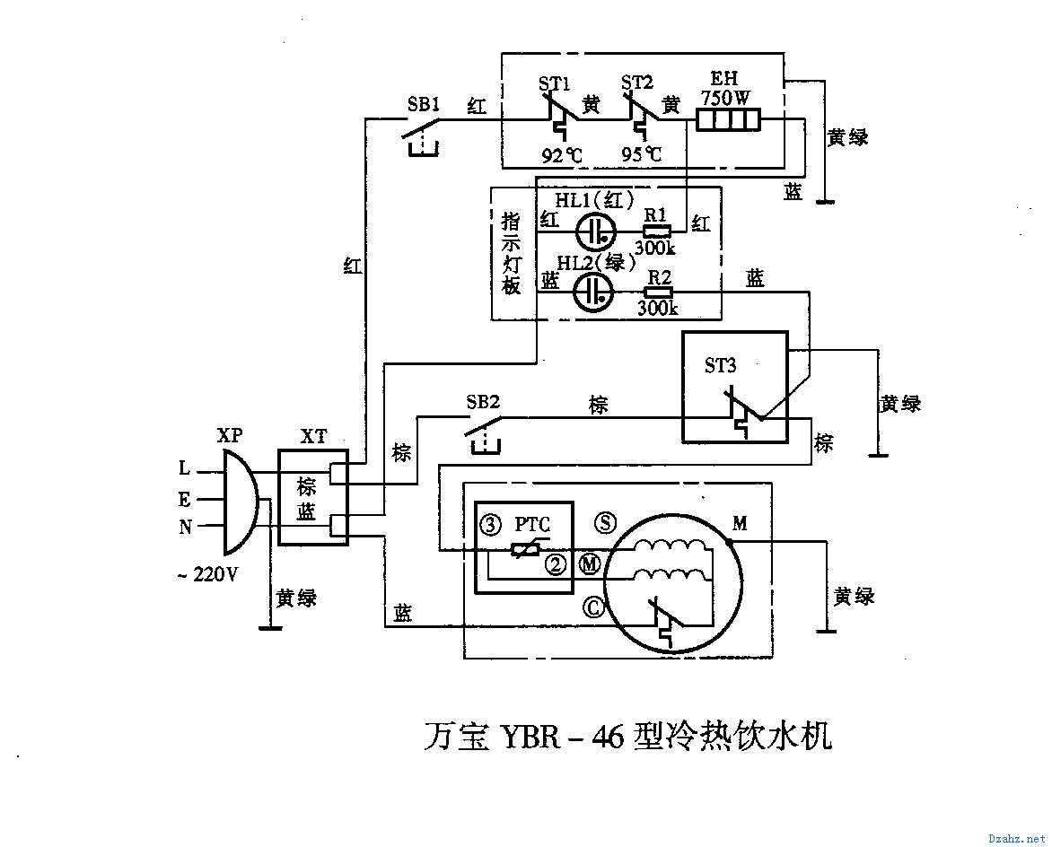电子电路图纸简介:      万宝yrb-46型冷热饮水机