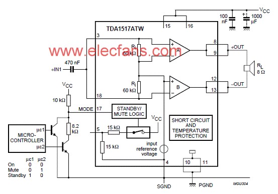 tda1517atw设计的8wbtl音频功率放大技术